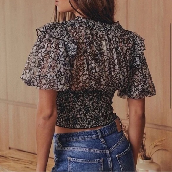 Free People Beatrice Top in black combo - Picture 4 of 5